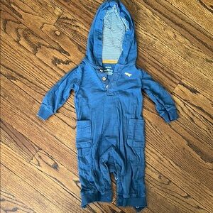 Baby Blue Hooded Romper